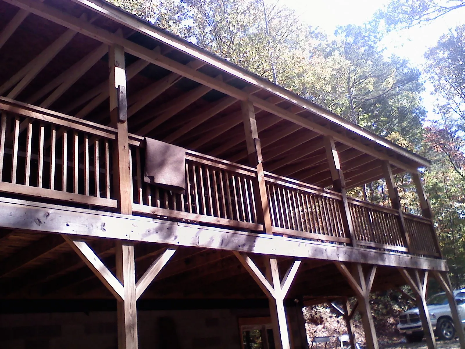 Timber framing under a new elevated porch and deck — Roof Leak Repair in Santa Clarita by Roofing Brothers